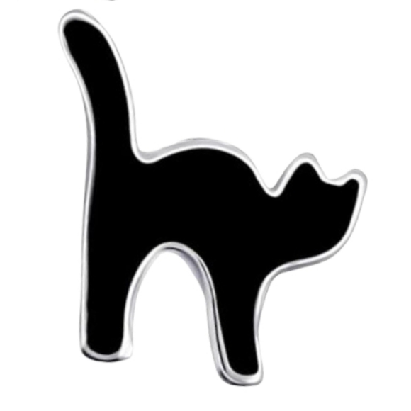 Cute Little Black Cats Enamel Kitty Earrings Cat Lovers Gift Kitties Halloween - Picture 4 of 4